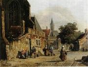 unknow artist European city landscape, street landsacpe, construction, frontstore, building and architecture. 085 France oil painting reproduction